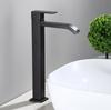 black stainless steel Single Cold Faucet Black Paint Operation Bathroom Basin Tap High Faucets