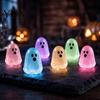 Spooky Atmosphere Decor for Holidays Glow in The Dark Ghost Figurines, Cute Resin Bead Set Halloween Creative Ornaments DIY Projects Decoration, Mini