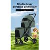 Double Pet Stroller for Dogs and Cats Travel Carriage with Safety Beltsand 4 Lockable Wheels  Foldable for Multi-Pet Medium