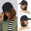 Hat Wigs Short Straight Bob Hair Wig With Baseball Hat For Women Girls Synthetic Heat Resistant Hair Wigs With Adjustable Hat