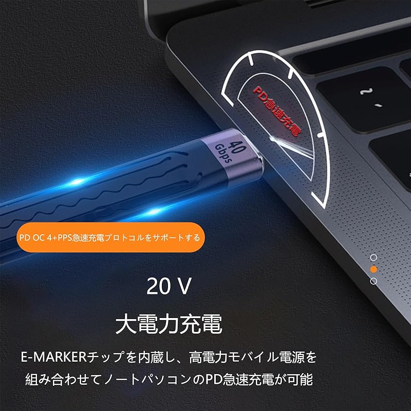 Кабель USB Type CtoC USB 4.0, высокоскоростная передача данных 40 Гбит/с, быстрая зарядка PD 100 Вт/5 А, видеовыход 8 K: Кабель USB-C — USB-C примерно. 13,8 см