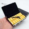 1/6 Scale Miniature Dollhouse Simulation 16 Faux Gold Bar Pistol Aluminum Alloy Suitcase Set Doll House Accessories for Barbies Decorative Mini