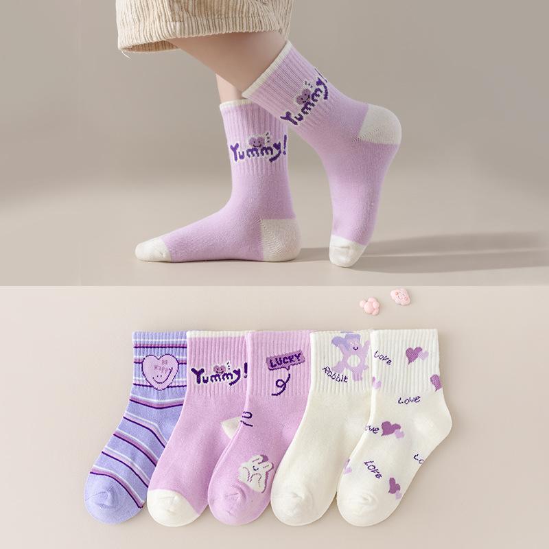 Детские носки с рисунком медведя из мультфильма для детей 0-13 лет, впитывающие пот и ветер, износостойкие, средние носки-трубы