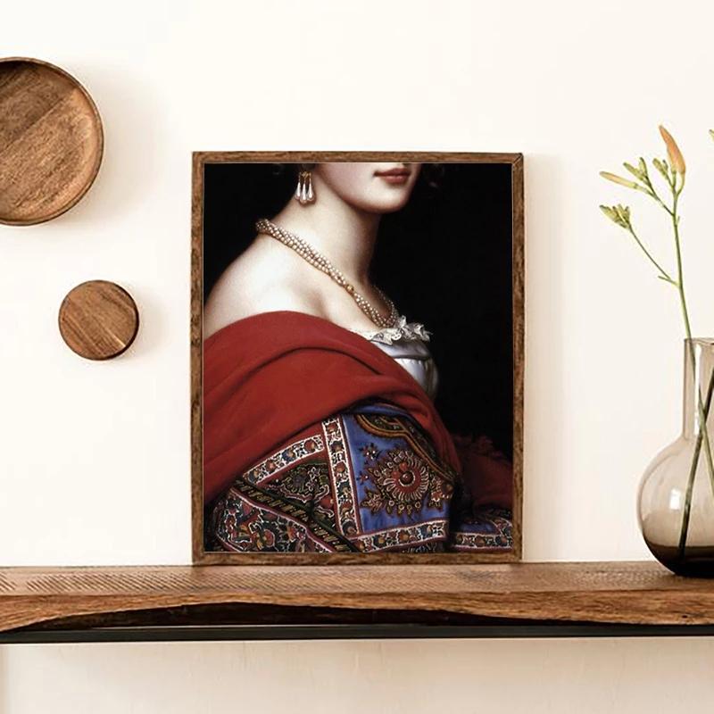 Винтажный женский портрет, холст, картина, женский плакат в стиле рококо, барокко, принт, настенная художественная картина для гостиной, Настенный декор, Cuadros