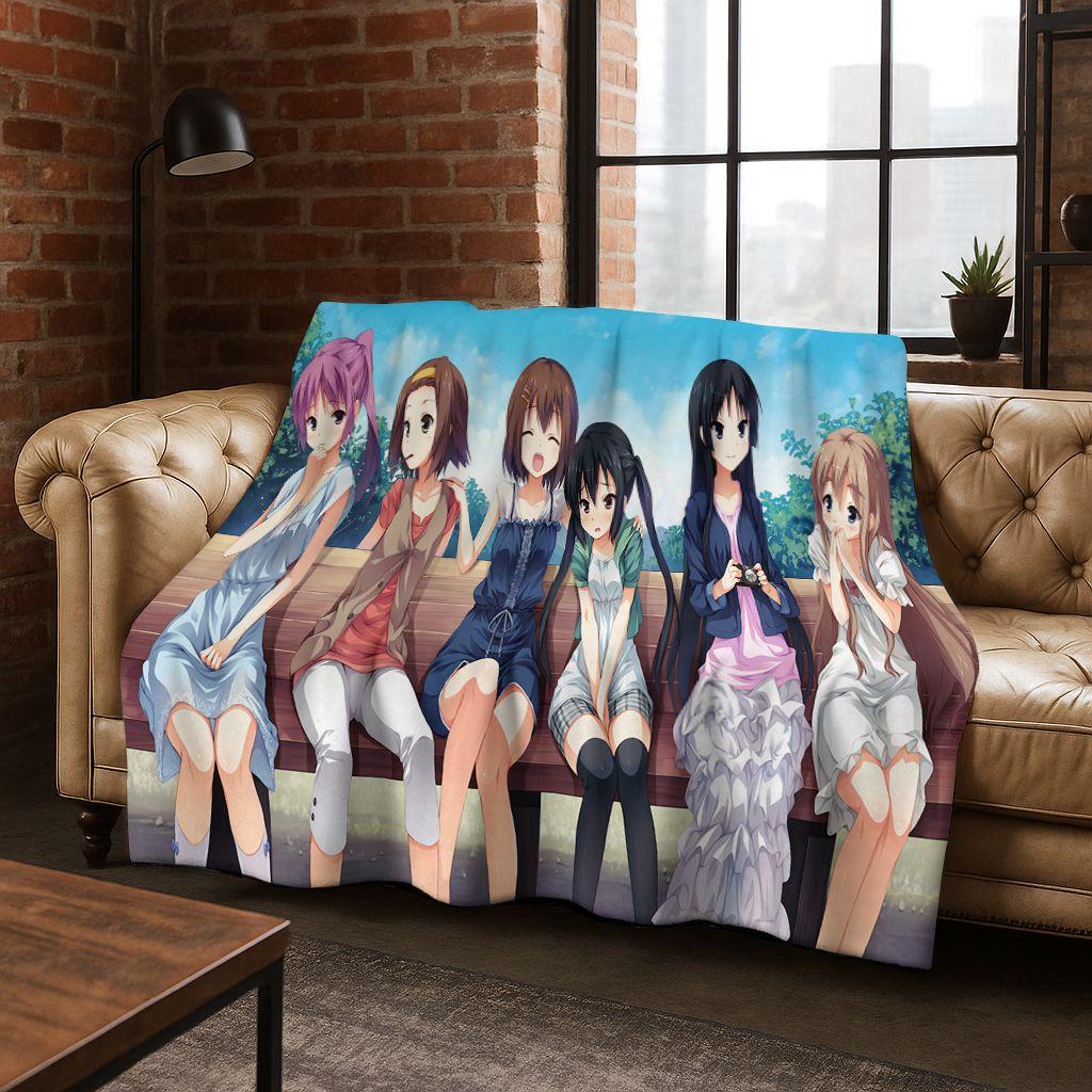 Аниме K-ON Кавайная Девочка Хирасава Юи Музыкальный Мультфильм Фланелевое Одеяло, Уютное Мягкое Плед для Дома Спальни Кровати Дивана Покрытие Ребенок