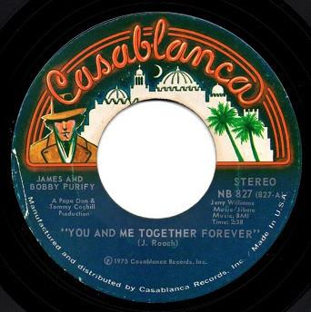 7inch Record JAMES BOBBY PURIFY You And Me Together Forever NB827 Casablanca 1975 US SoulFunk Used