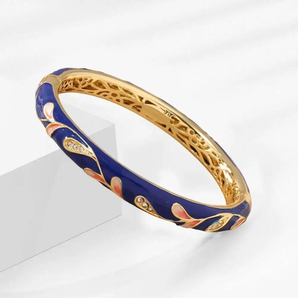 Эмаль Винтажный браслет-перегородчатая эмаль традиционный женский браслет на руку ажурный цветочный браслет для девочек