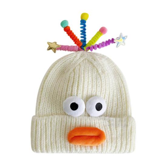 Мультяшная шерстяная шапка с выдвижными щупальцами, теплая вязаная шапочка для детей, головной убор с опорой для катания на лыжах
