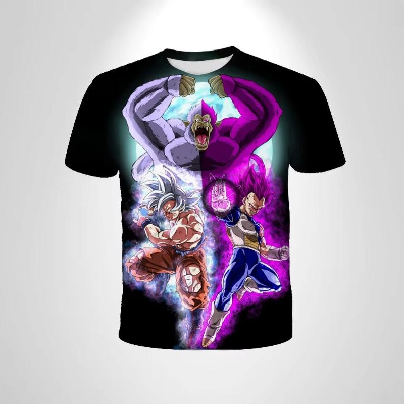 Летняя футболка Dragon Ball 2026 Детские Топы Футболка Аниме Фигурки Сон Гоку Супер Сайян Футболка Футболки для Мальчиков Детские С коротким рукавом