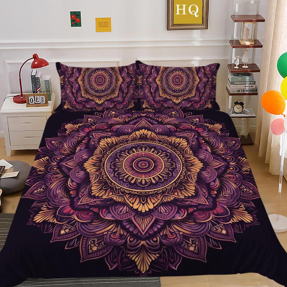 Bedding Set Cover Woman Man Duvet Cover Sets King Queen Size Mandala Bed Clothes Microfiber Home Textiles