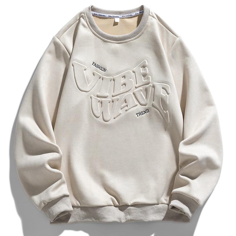 Весна-Осень Мужской Кашемировый Свитер Из Оленьей Кожи С Буквами Простой и Повседневный Свитер Джокера Спортивный Свободный Топ с Круглым Вырезом