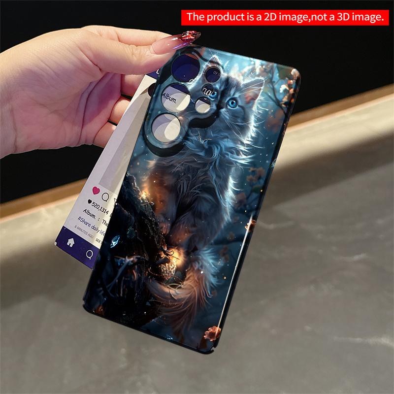 2DFlat Samsung phone case Blue-Eyed Kitten in Magical Forest Applicable to Galaxy S23 S24 S25ULTRA S26 A12 A14 A15 A16 A54 A55