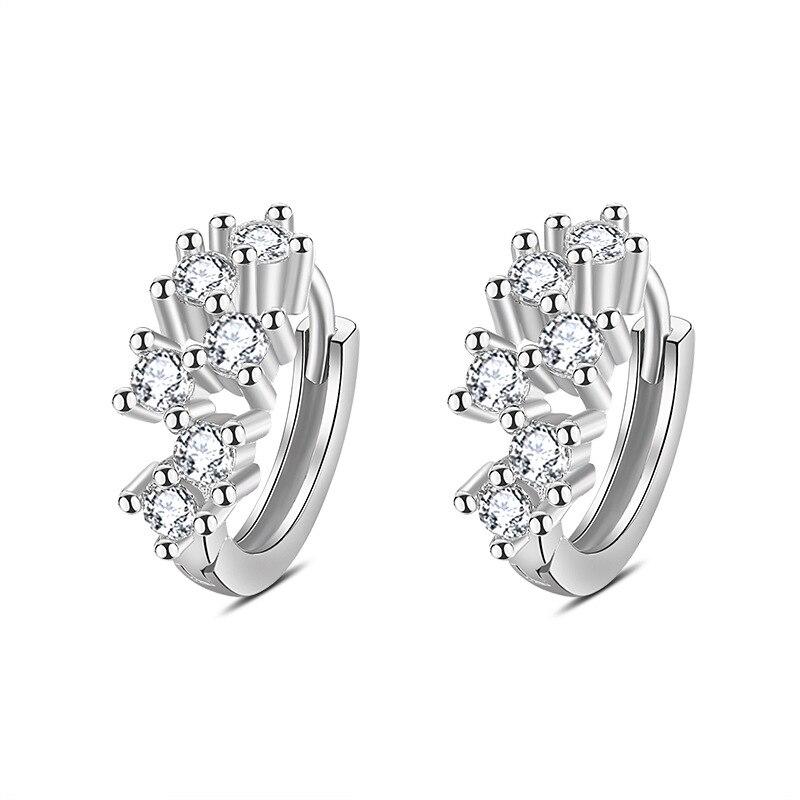 100% настоящее серебро 925 пробы хрустальные круглые серьги для женщин изготовление ювелирных изделий подарок свадьба помолвка