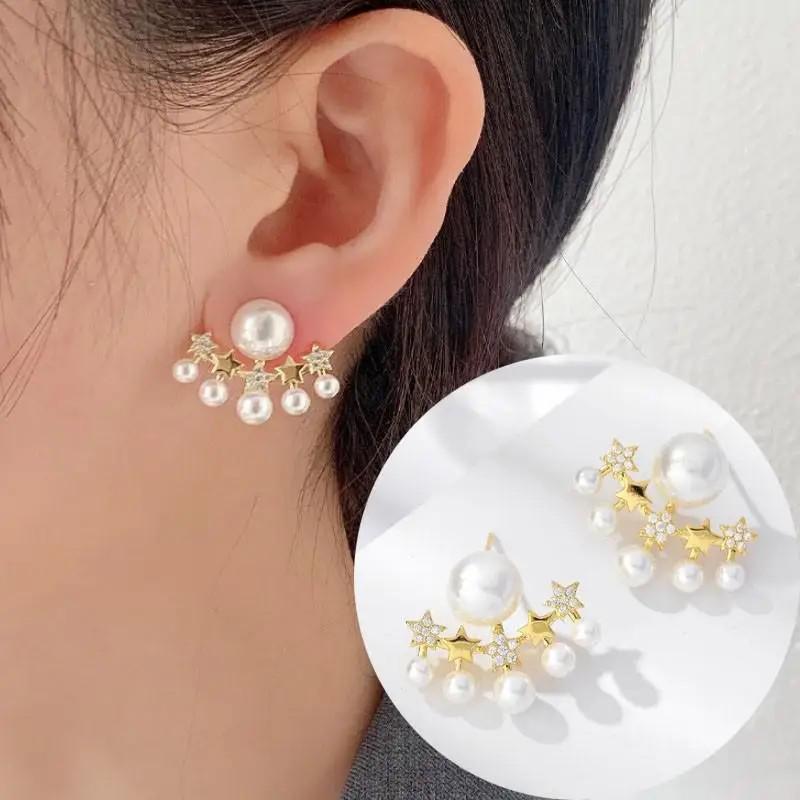 925 Silver Heart Pearl Stud Earrings for Women Luxury Minimalist Jewelry
