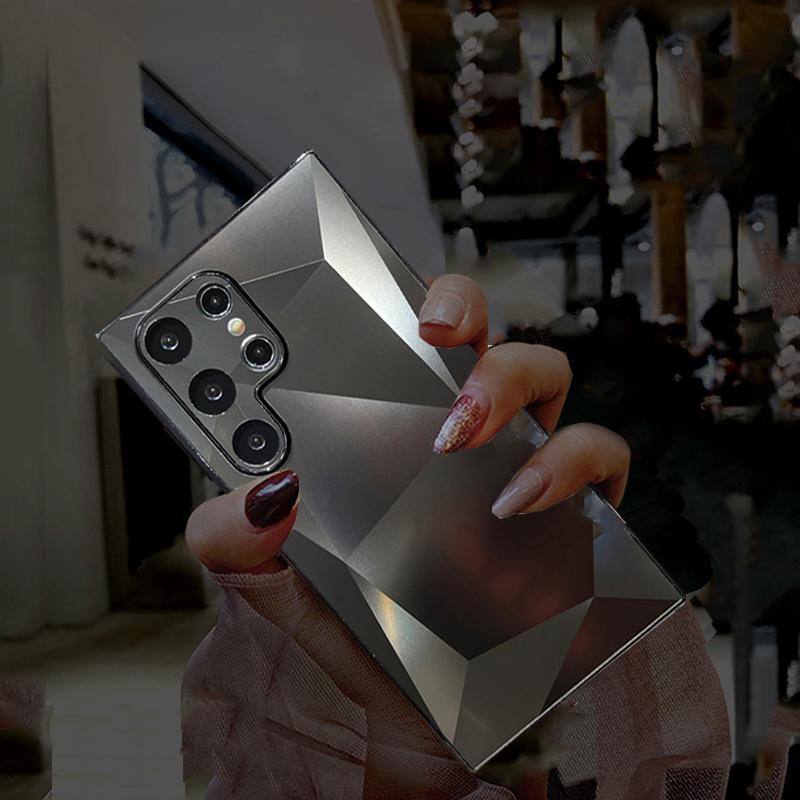 Чехол с лазерным блестящим ромбовидным узором для Samsung Galaxy A54 A34 A24 A14 A73 A53 S22 S23 S24 Ultra Plus iPhone 15 14 13 Pro Max Жесткий мягкий чехол