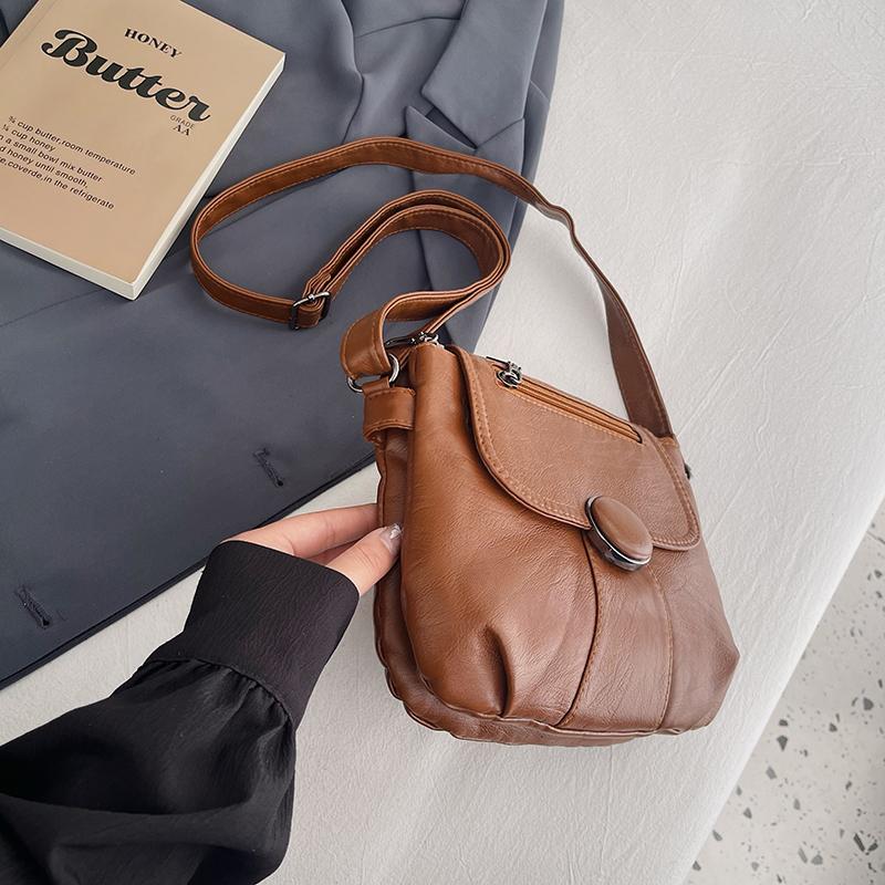 Женская маленькая квадратная сумка через плечо из мягкой кожи с отделениями для мамы