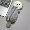 Pencil Pouch Cartoon Sea Otter Shape Pencil Case Large Capacity Zipper Closure Stationery Organizer Pen Storage Bag