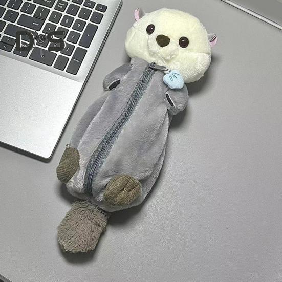 Пенал в форме морской выдры, вместительный пенал с застежкой-молнией, органайзер для канцелярских принадлежностей, сумка для хранения ручек