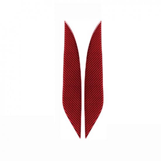 2pcs Red Carbon Fiber Car Front Headlight Eyebrows Cover For Toyota Prado 10-18