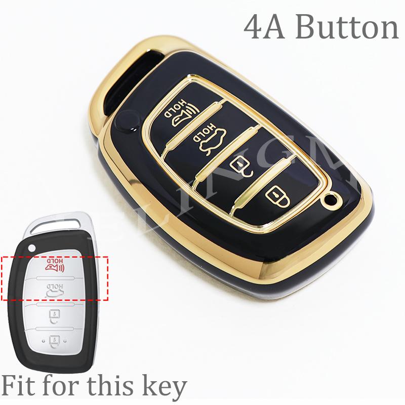 Чехол-брелок на 4 кнопки для автомобиля Hyundai Avante Sonata Santa Fe Tucson Elantra Azera Creta