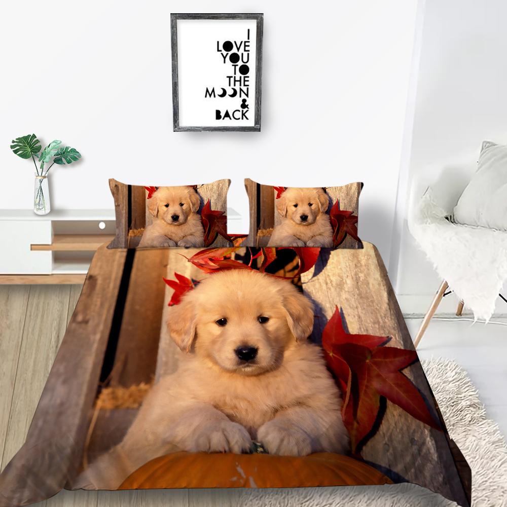 Пододеяльник для домашних животных с 3D принтом собак, комплект постельного белья, креативный домашний текстиль, покрывала из микрофибры для мужчин и женщин, покрывала King Size