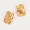 GEMCHIC Women's Geometric Square Gold Earrings Vintage Stainless Steel Studs 18K Plated Fashion Jewelry