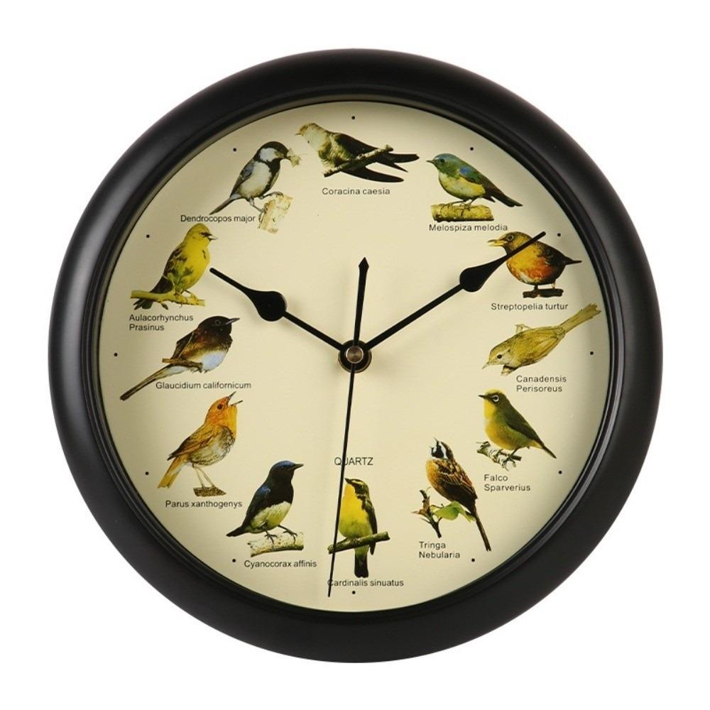 Sound Feature Wall Hanging Clock 10 Inch Musical Wall Clock Singing Bird Clock Room Decoration