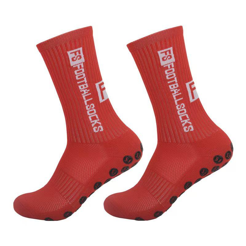 Solid Color Non-Slip Football Socks - Unisex, Shock-Absorbing, Mid-Calf, Breathable, Wear-Resistant Sports Socks with Towel Bottom Grip.