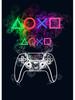Неоновый эффект Gamer King Play Game Плакат с геймпадом и принтом Холст Картина Игровые игры Настенное искусство для мальчика Детская комната Украшение дома