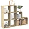 VidaXL Room Divider Shelf 3 Levels Sonoma Oak, Shelf, Bookcase, Storage Shelf, Bookcase, 857978