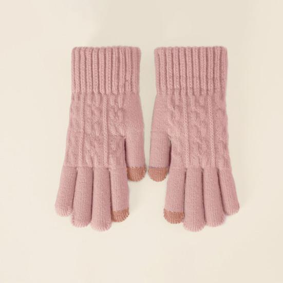 Thick Warm Knitted Gloves Windproof Touch Screen Winter Gloves for Riding Skiing Men Women Keep Warm Mittens