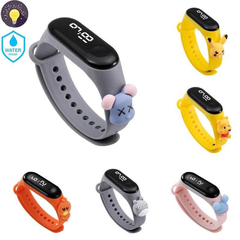 Disney Pokemon Pikachu Kids Led Watch Touch Screen Silicone Strap Waterproof School Gift