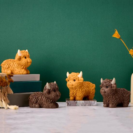 Статуэтка коровы из горной породы Yousheng, скульптура коровы из горной породы, ручная работа, статуэтка крупного рогатого скота, украшение для фермерского дома, многоярусный поднос, украшение для кухни, домашний декор