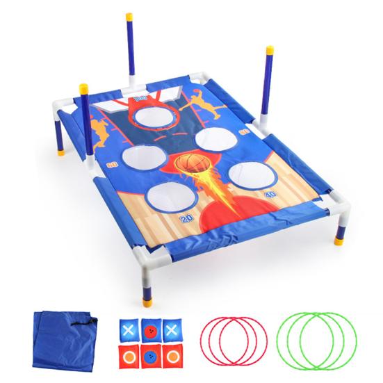 Игровой набор для игры в бросание мешочков с фасолью, 6 отверстий, с мешочками для детей, кольцо для бросания песочных мешков, легкая установка, игра Корнхол