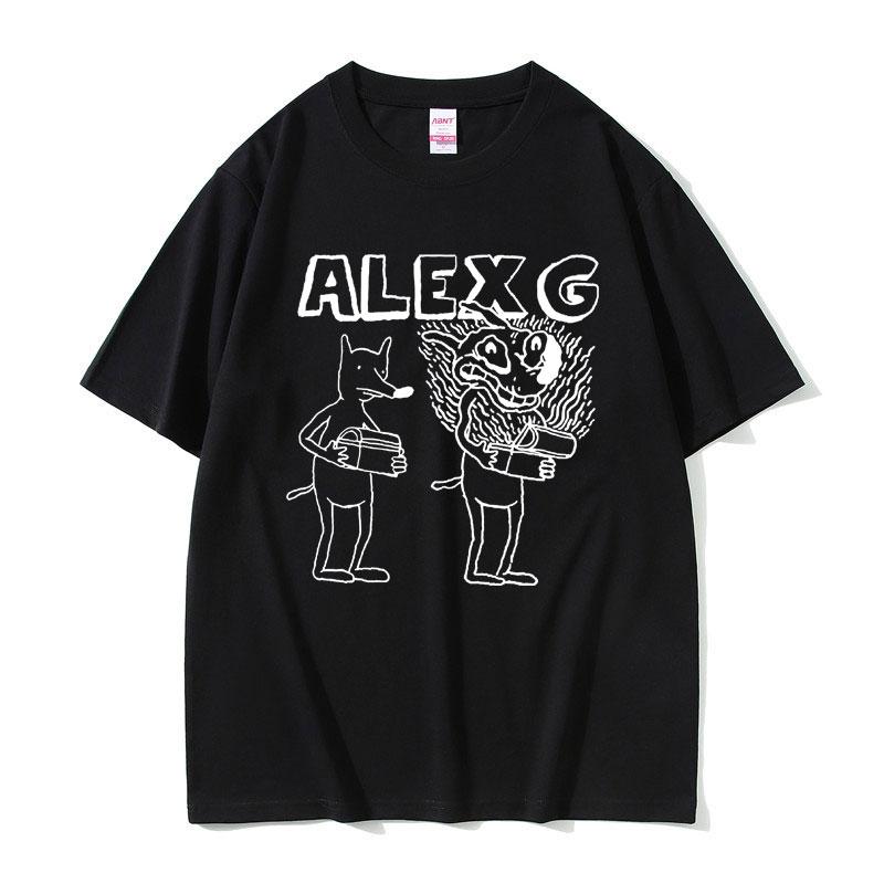 Летняя футболка с графическим принтом певца Alex G для мужчин и женщин, модная, с мультяшным принтом, летние футболки, мужская повседневная, 100% чистый хлопок, с принтом