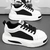 Мужские черные кожаные кроссовки Shell Toe - толстая подошва, модная осенняя спортивная обувь