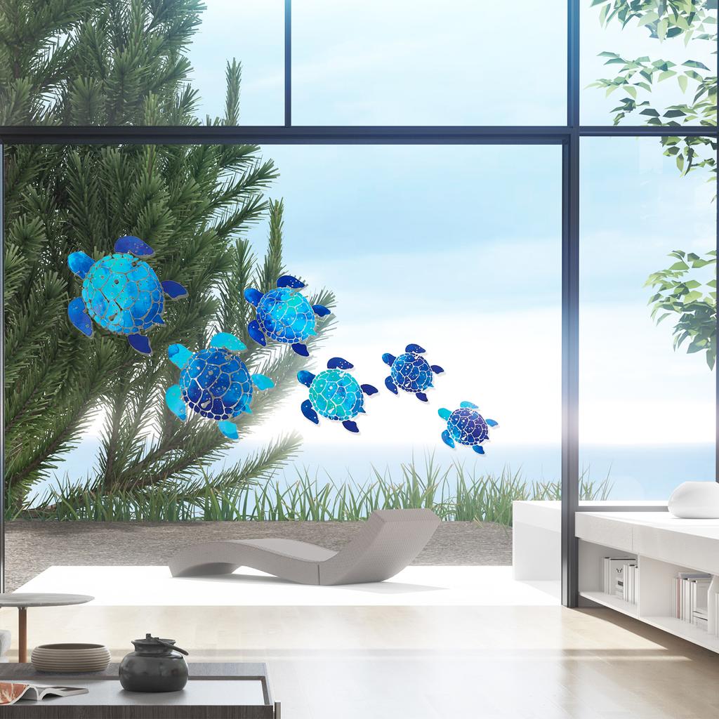 12 шт./2 набора Наклейки на стену Морская черепаха Виниловые Подводный океан Водонепроницаемые Настенные наклейки Декор для дома Спальни DIY Аксессуары