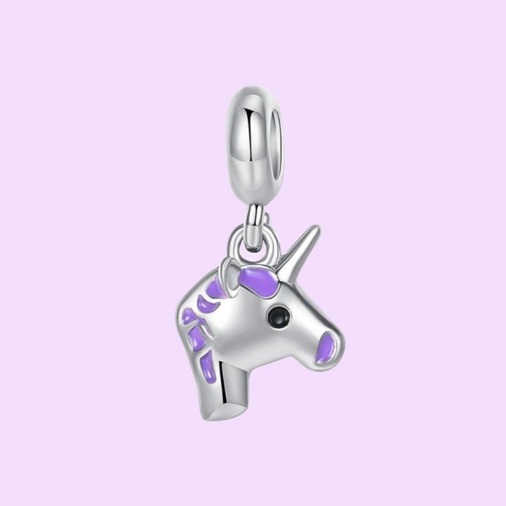 S925 Стерлингового Серебра Красочные Бусины Единорога Шарм Мотаться Подходит Браслет Ожерелье Изготовление для Женщин Подарки С Тканевой Сумкой