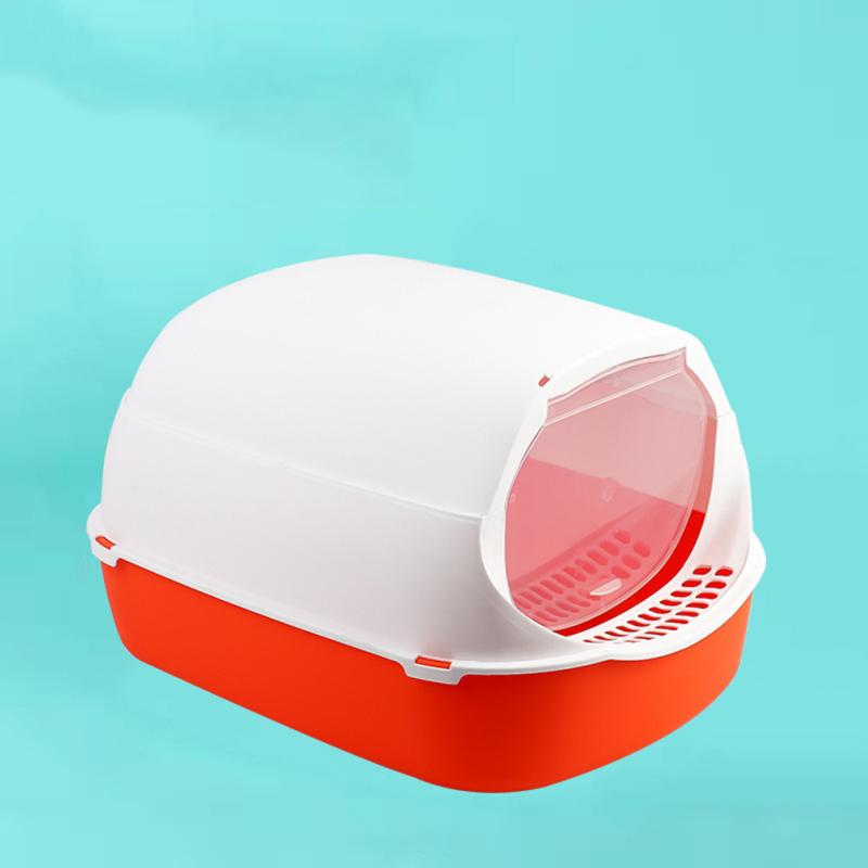 Fully Enclosed Pet Kitten Anti Splash Indoor Toilet Clean Sand Tray Basin Cleaning Cats Supplies