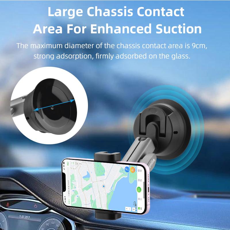 Flymile Car Suction Cup for Insta360 X6 X5 Ace Pro 2/DJI Action 6/Gopro Camera Car Mount Windshield Window Dash Holder
