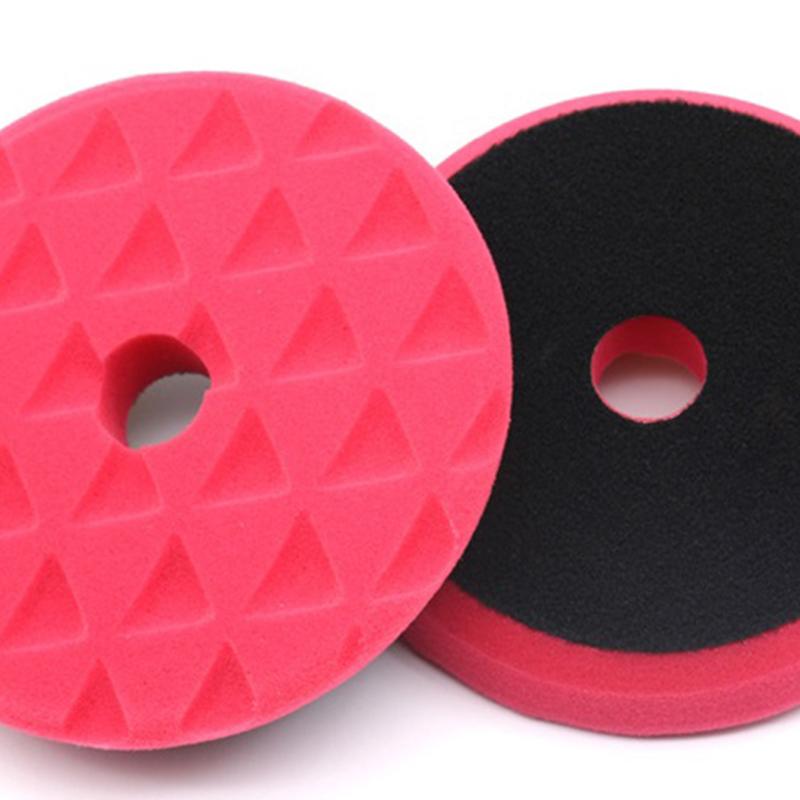 Полировальный круг для автомобиля Полировальная машина Воскование Полировка Чистка Адаптер для дрели Треугольный губчатый диск 5 дюймов Красный