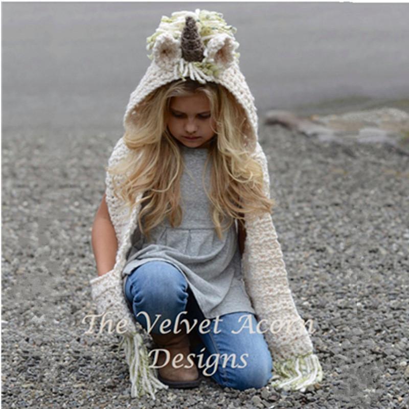 Cute Colorful Unicorn Hats For Kids Cozy Knitted Capes Handmade Scarves Winter Accessories