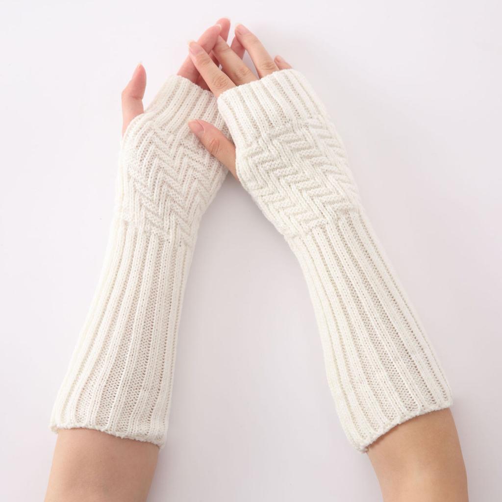 Диагональные полосатые митенки Осень и Зима Новые Мужские и Женские Жаккардовые Вязаные Шерстяные Теплые Рукава Флисовые Нарукавники