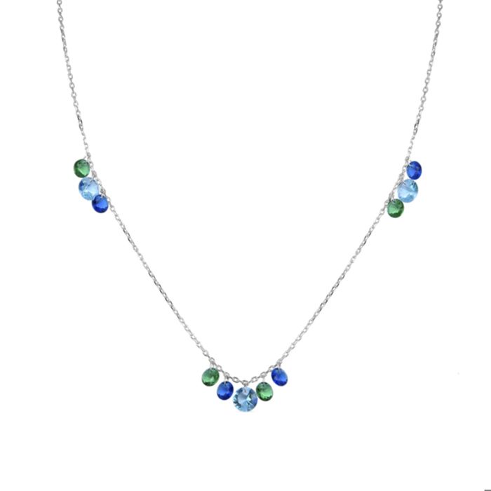 Collier - LUXENTER - Onxo - Argent sterling 925 - Zircone multicolore - Finition plaqué rhodium