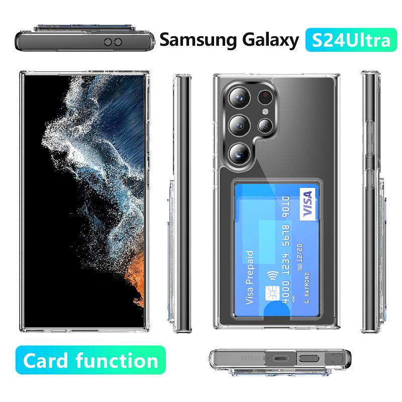 Подходит для Samsung S24 Ultra Прозрачный чехол для мобильного телефона TpuS25 Акриловый S22 Карта S23 Защитный чехол NOTE20