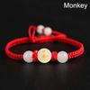 1PC Wristband Red Rope Zodiac Signs Luminous Stone Braided Bracelets Handmade Lucky Unisex