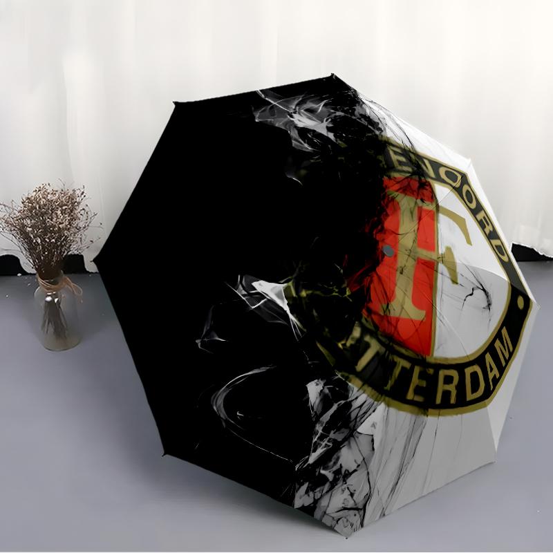 Printed Feyenoord Rotterdam logo Printed Folding Umbrella,Outdoor,Leisure,And Travel Umbrella,Durable Umbrella Fabric,Birthday And Holiday Gift