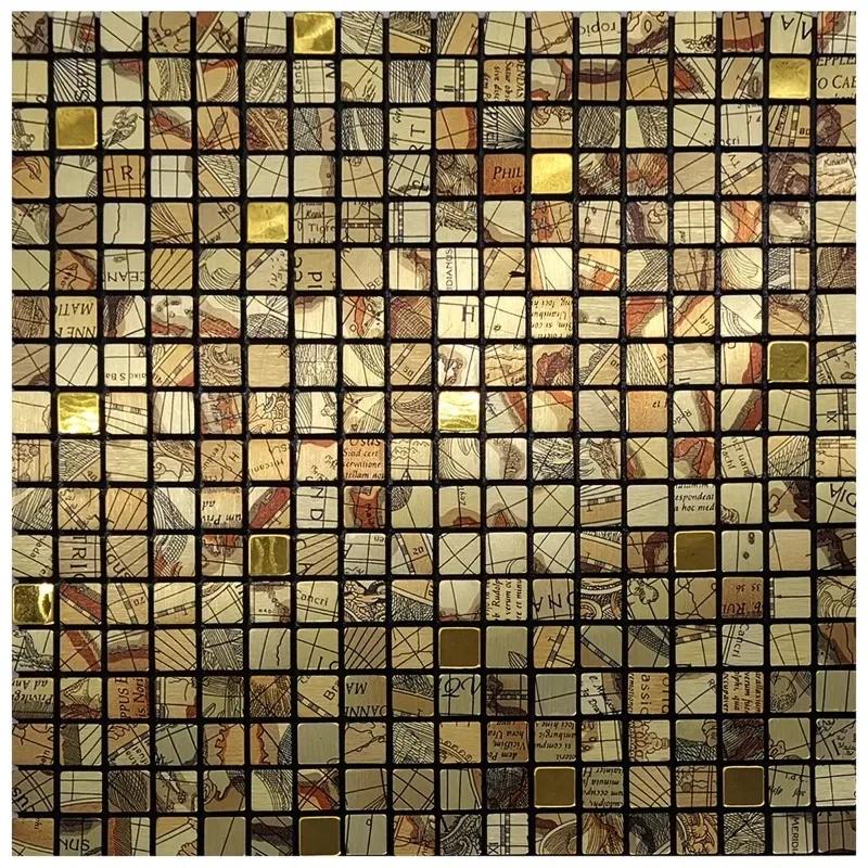 3D европейская гладкая металлическая мозаика настенная наклейка самоклеящаяся плитка кухня ванная комната бар гостиная ТВ фон настенный декор палка