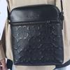 Coach Плечевая сумка Houston из коровьей кожи, Сумка через плечо Маленькая Мужская Черная 4009-QBBK