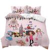 Комплект постельного белья для девочек, розовый, модный, для девочек, сестер, цветы, комплект постельного белья для детей, для девочек, двуспальный, размера «king-size», полиэстер, одеяло